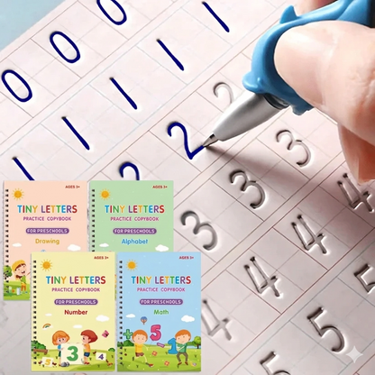 TinyLetters Tracing Book: Reusable Handwriting Practice with Disappearing Ink & Grooves – English