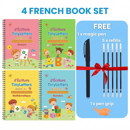 TinyLetters Tracing Book: Reusable Handwriting Practice with Disappearing Ink & Grooves – English