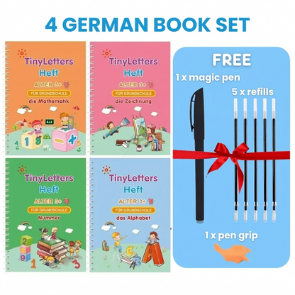 TinyLetters Tracing Book: Reusable Handwriting Practice with Disappearing Ink & Grooves – English